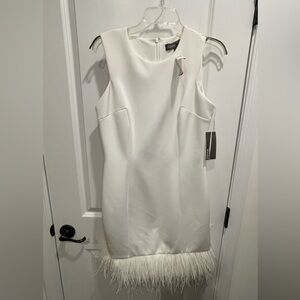 Donna Ricco White Sleeveless Mini Sheath Dress